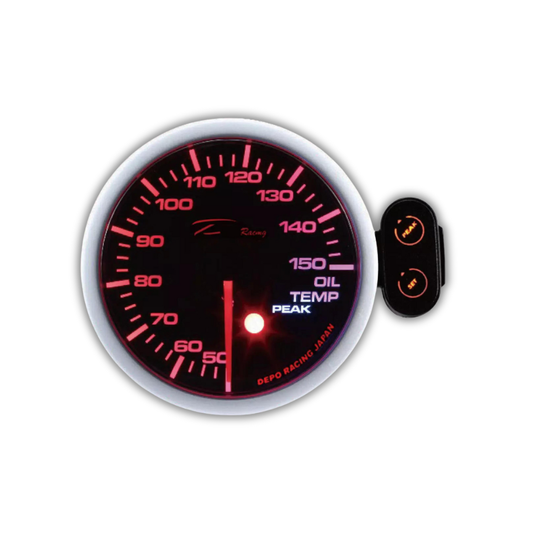 Depo Racing 52mm Led Oil Temperature Gauge Smoked With Warning Control Box