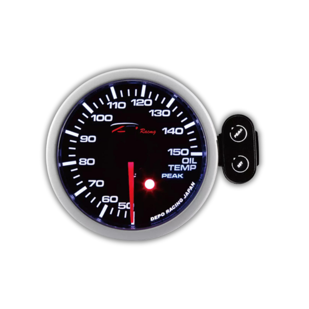 Depo Racing 52mm Led Oil Temperature Gauge Smoked With Warning Control Box
