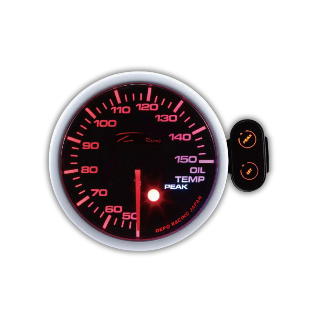 Depo Racing 52mm Led Oil Temperature Gauge Smoked With Warning Control Box