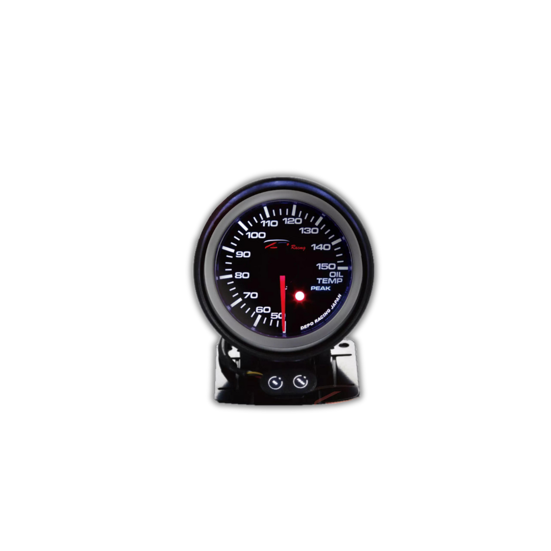 Depo Racing 52mm Led Oil Temperature Gauge Smoked With Warning Control Box