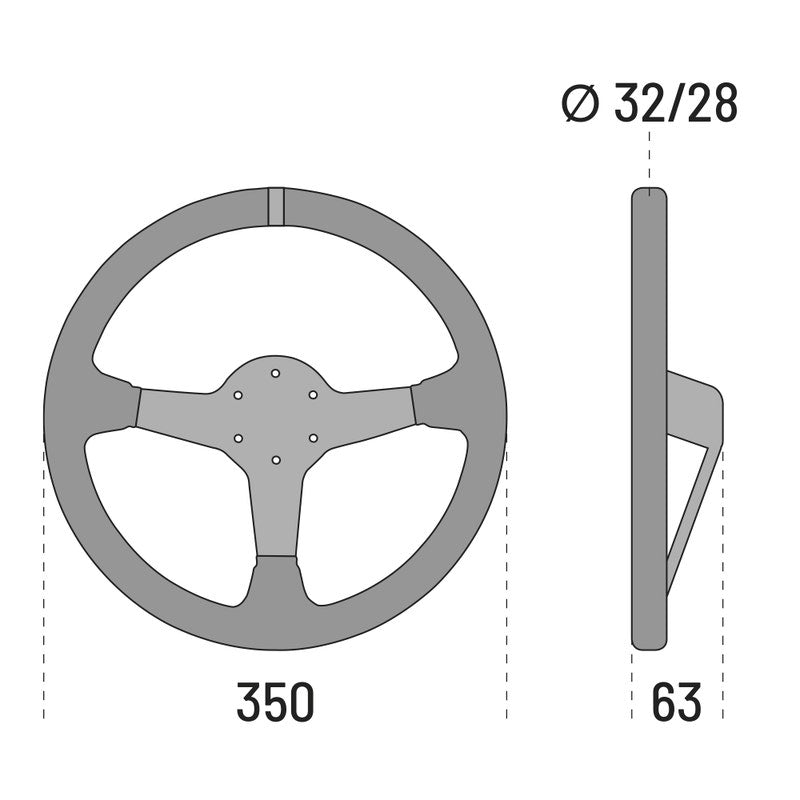 Sparco R345 Steering Wheel - Suede
